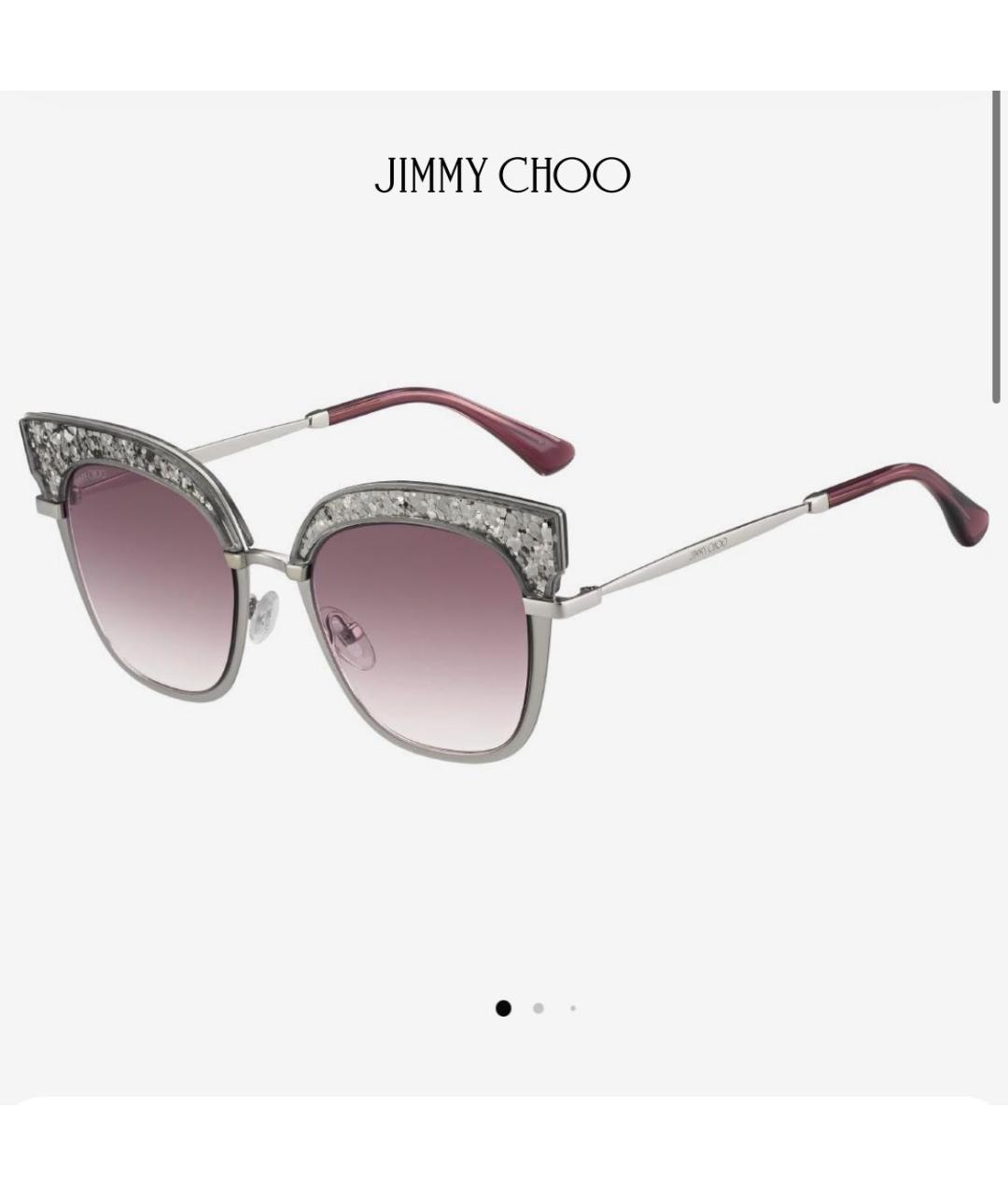 JIMMY CHOO Розовые металлические солнцезащитные очки, фото 7