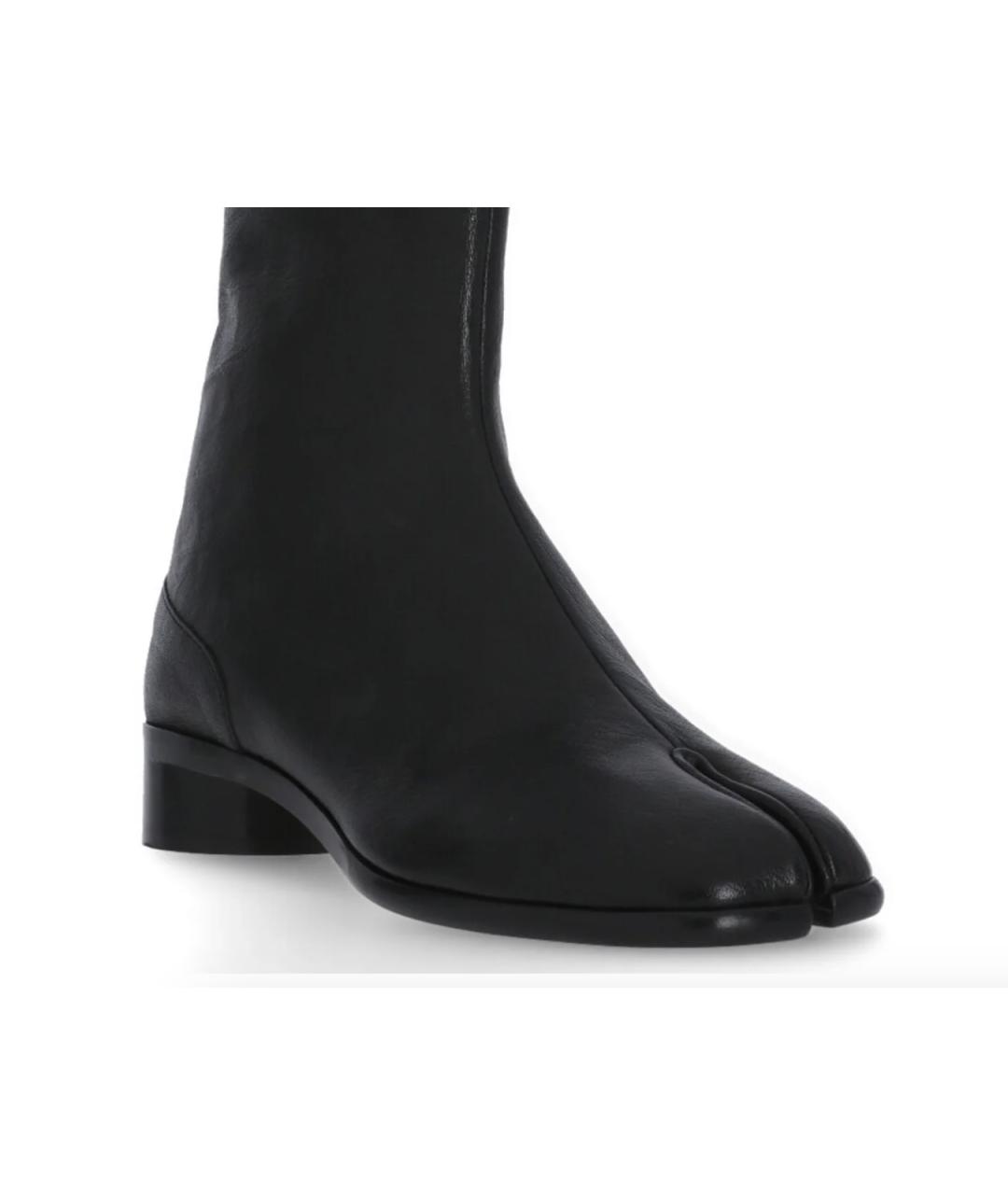 MAISON MARGIELA Черные кожаные низкие ботинки, фото 3