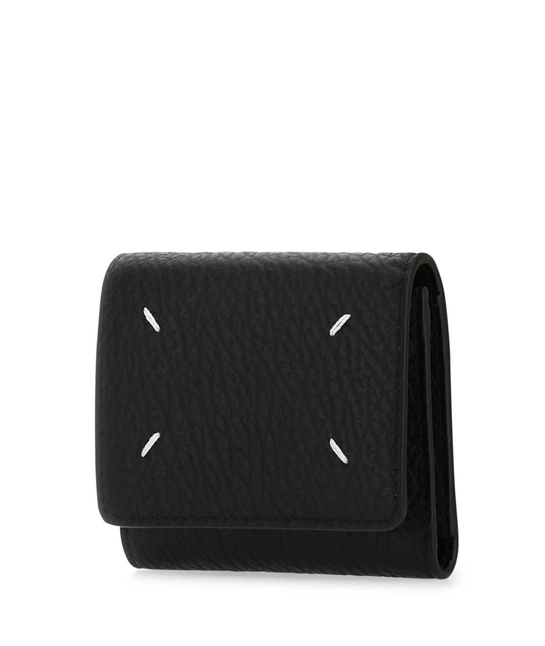 MAISON MARGIELA Черный кожаный кошелек, фото 2