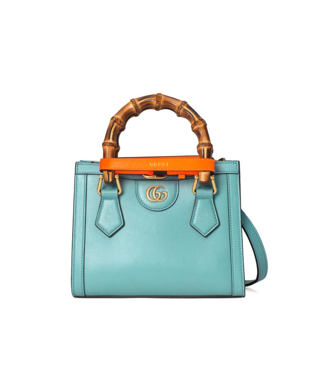 GUCCI Голубая кожаная сумка через плечо, фото 1