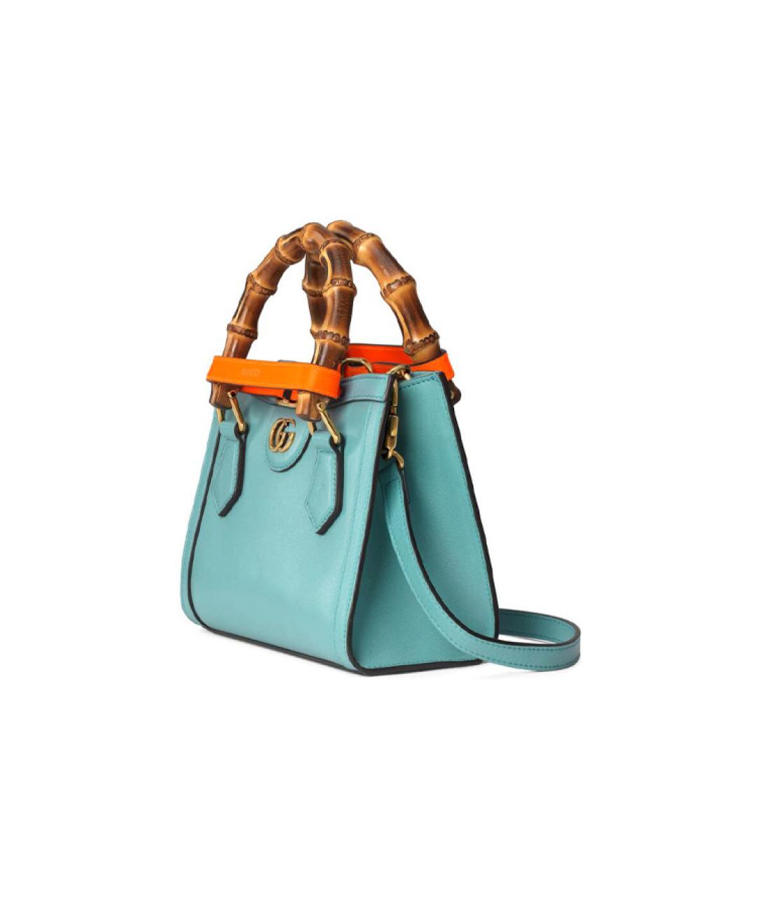 GUCCI Голубая кожаная сумка через плечо, фото 3