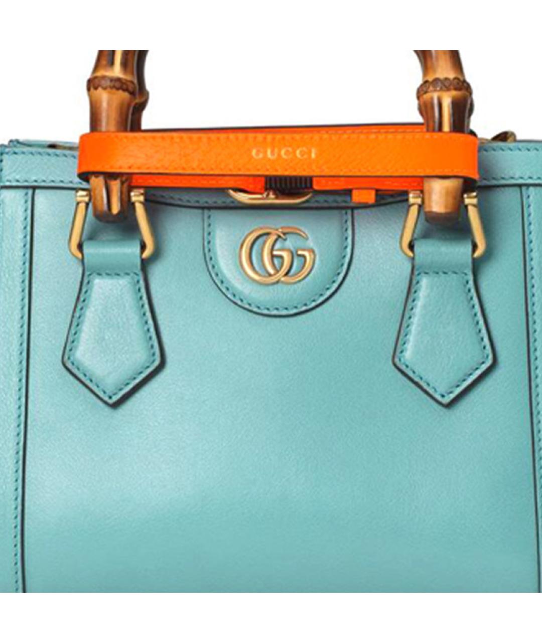 GUCCI Голубая кожаная сумка через плечо, фото 5