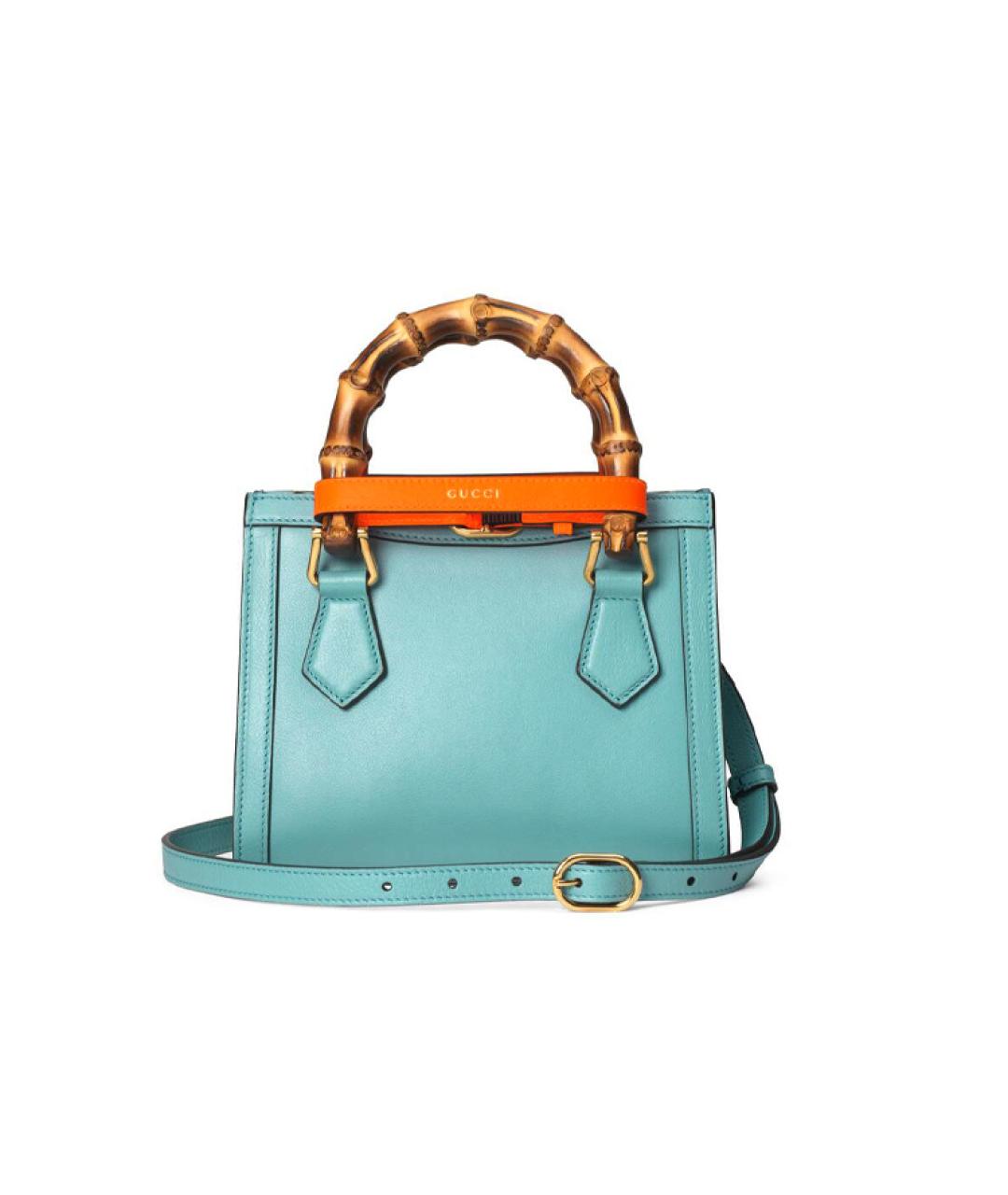 GUCCI Голубая кожаная сумка через плечо, фото 9