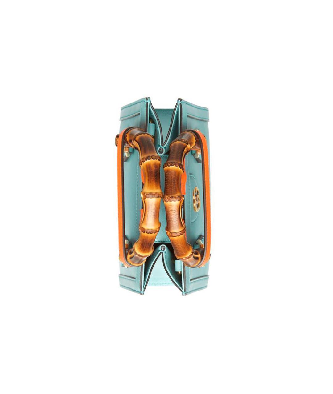 GUCCI Голубая кожаная сумка через плечо, фото 2