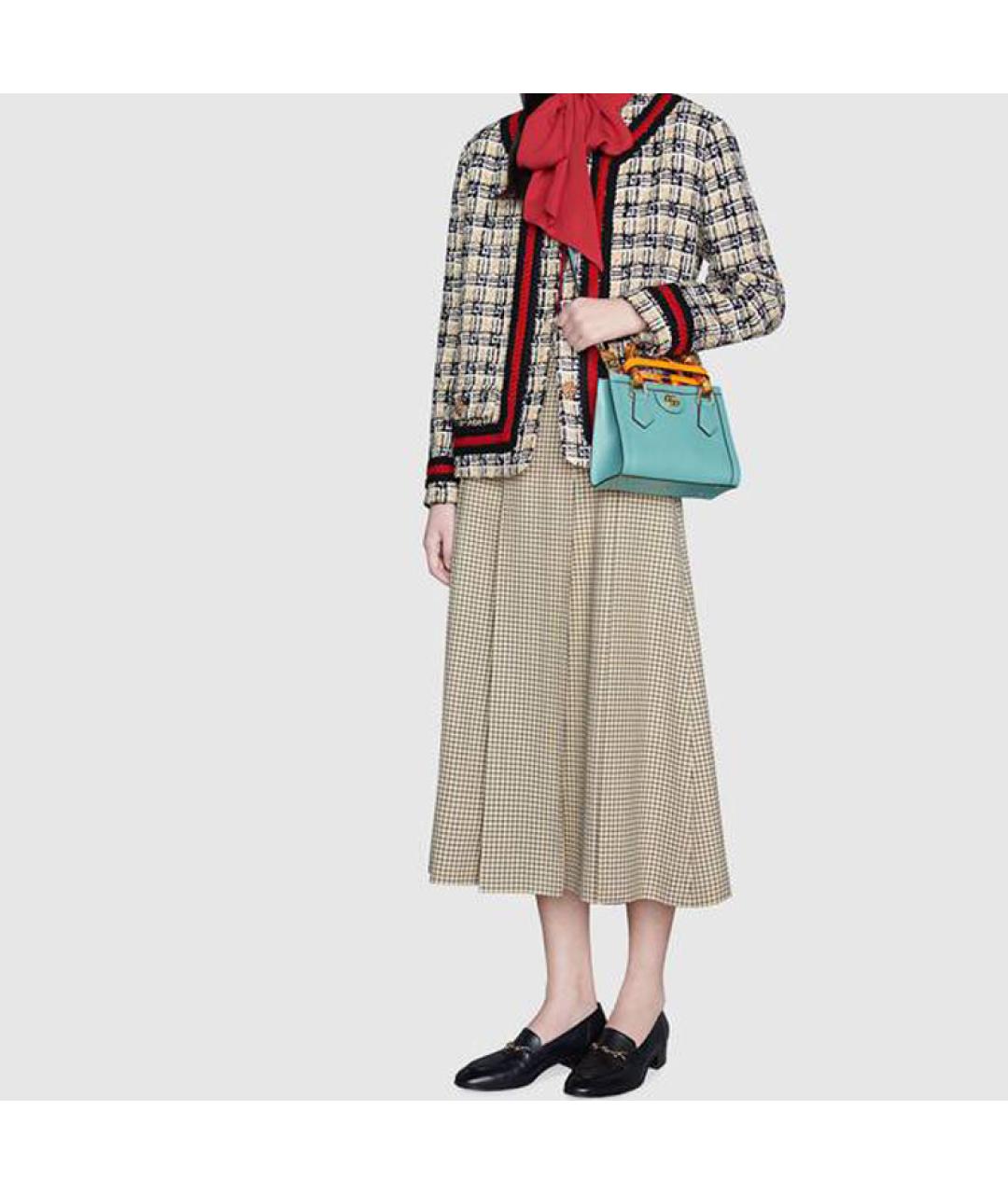 GUCCI Голубая кожаная сумка через плечо, фото 7