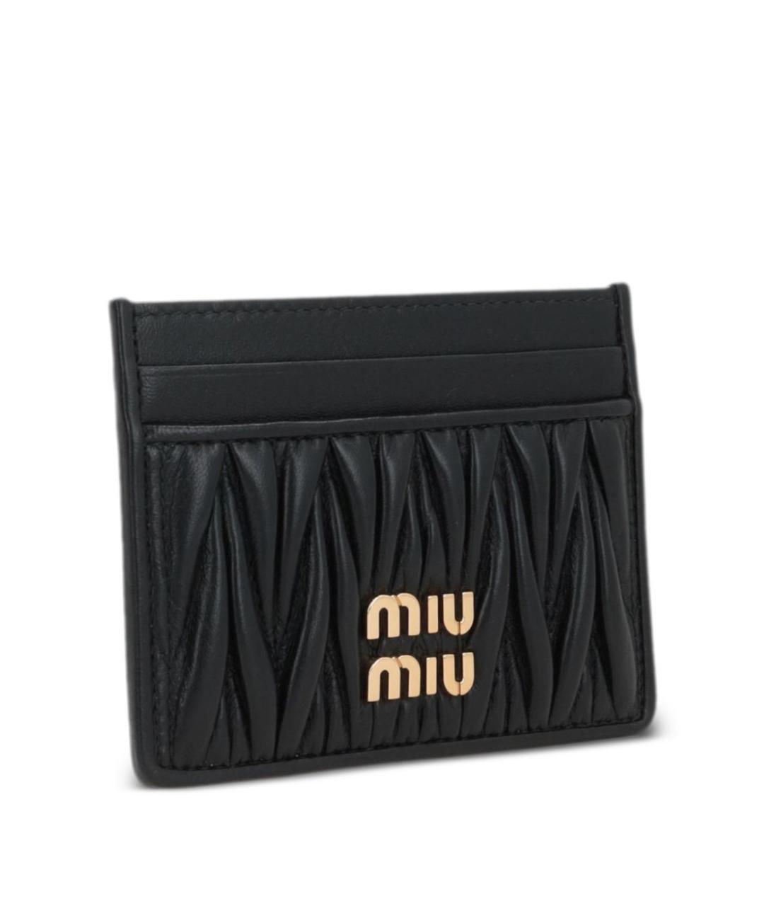 MIU MIU Черный кожаный кардхолдер, фото 3