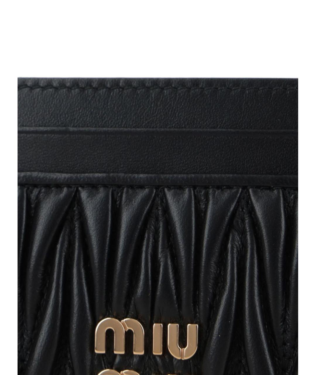MIU MIU Черный кожаный кардхолдер, фото 4