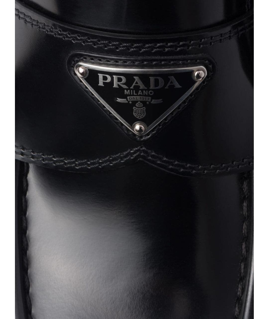 PRADA Черные кожаные лоферы, фото 3