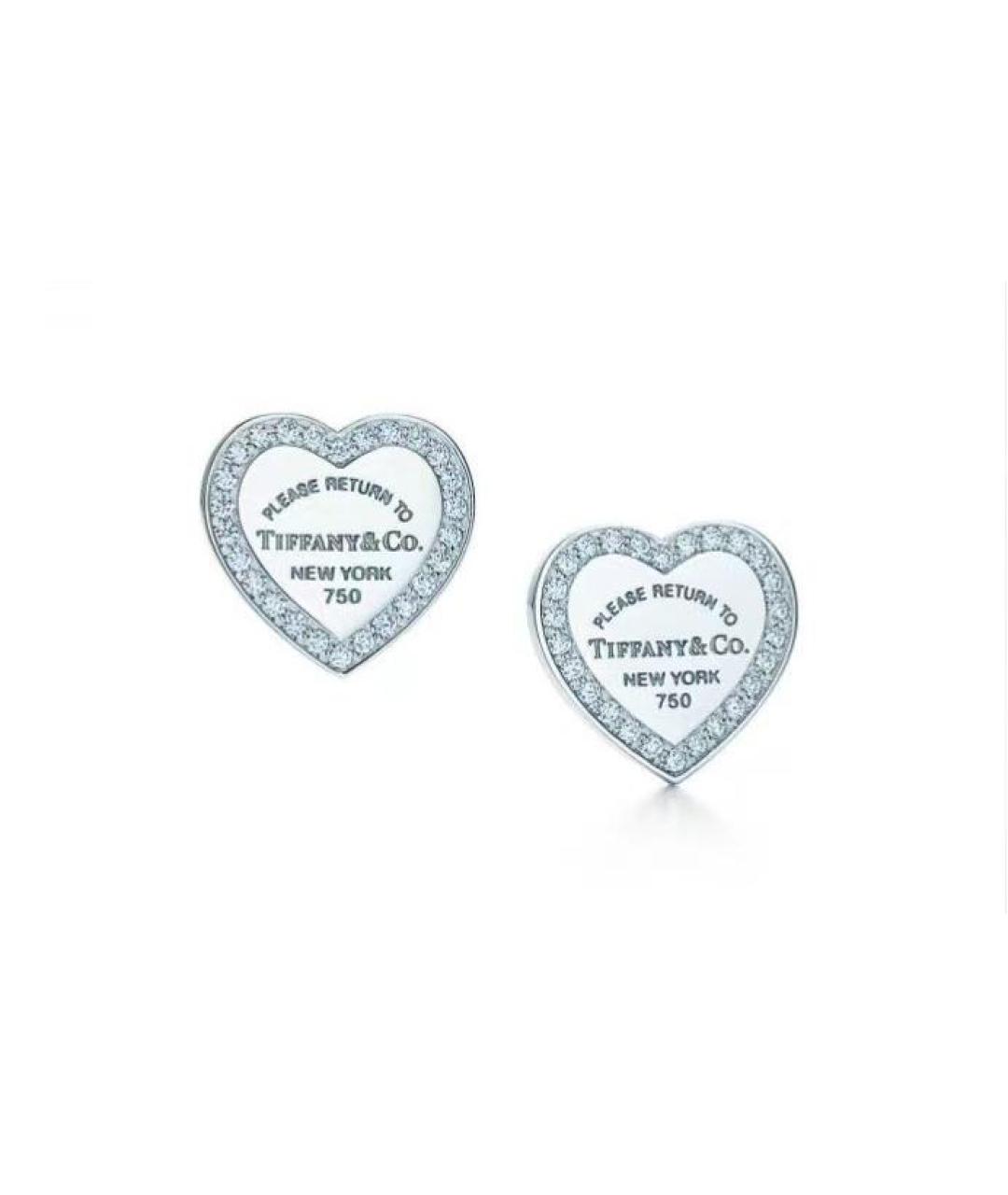 TIFFANY&CO Серебряные серьги из белого золота, фото 5