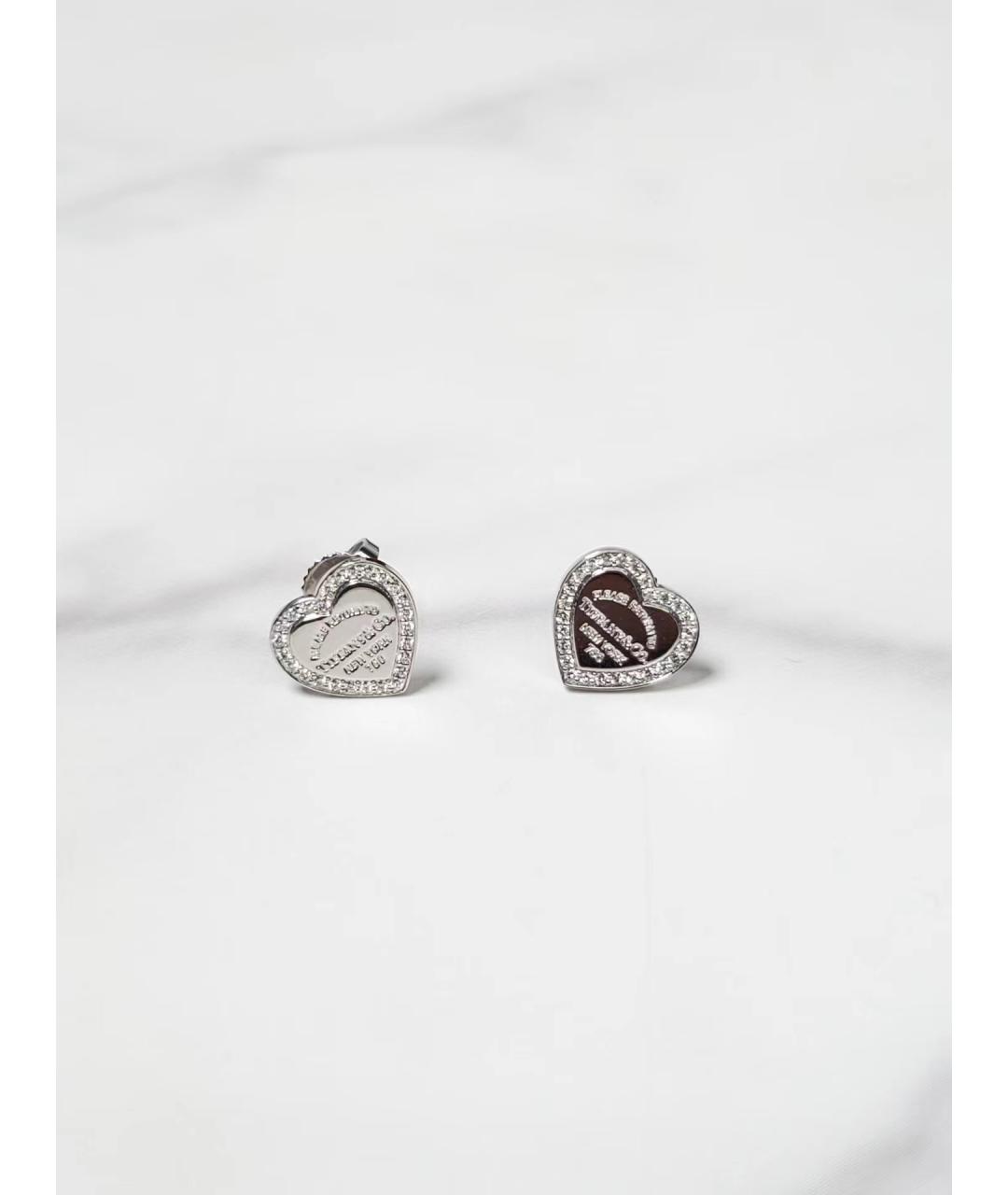 TIFFANY&CO Серебряные серьги из белого золота, фото 2