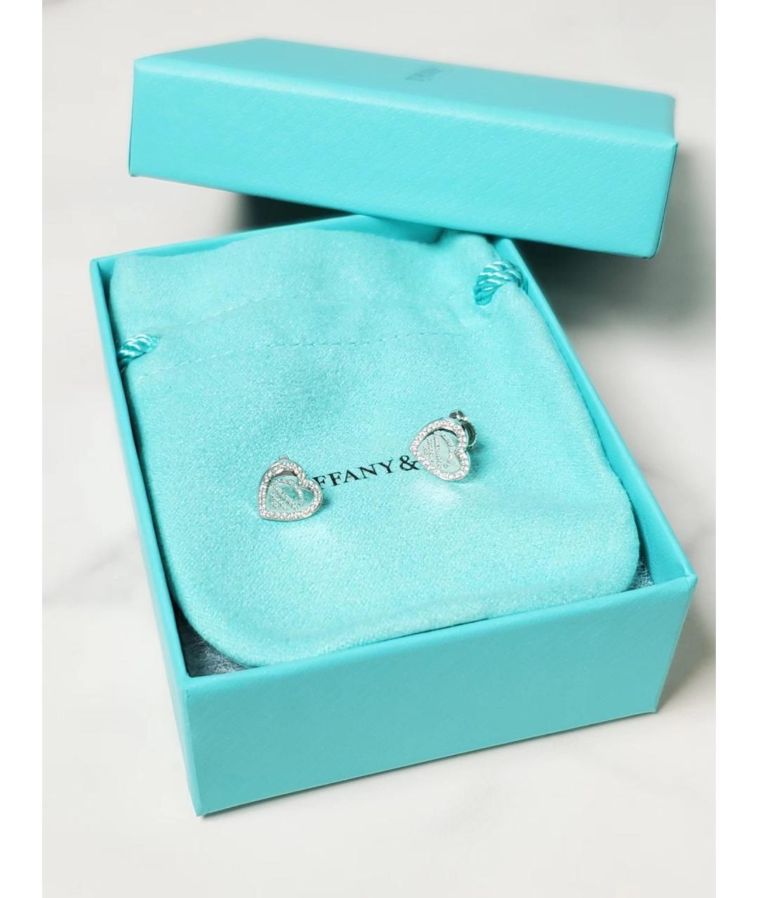 TIFFANY&CO Серебряные серьги из белого золота, фото 3