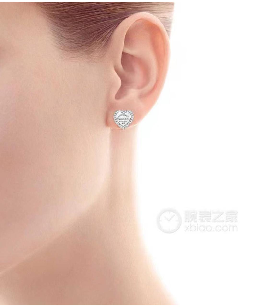 TIFFANY&CO Серебряные серьги из белого золота, фото 4