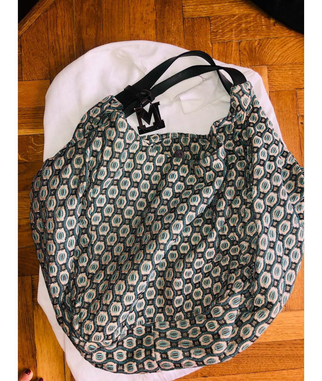 MISSONI Зеленая тканевая сумка тоут, фото 5
