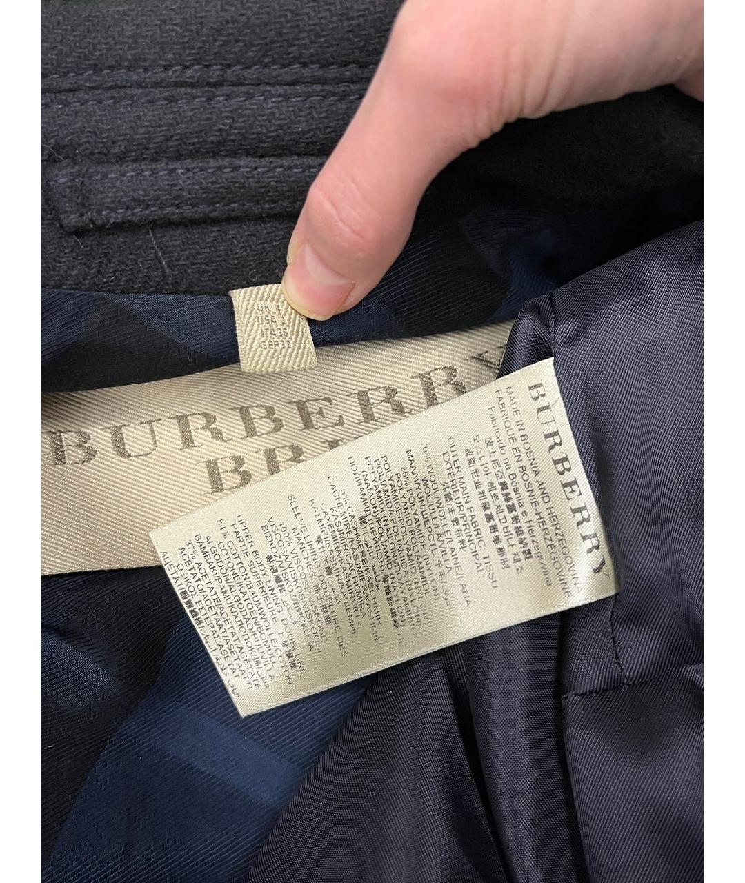 BURBERRY Черное шерстяное пальто, фото 4