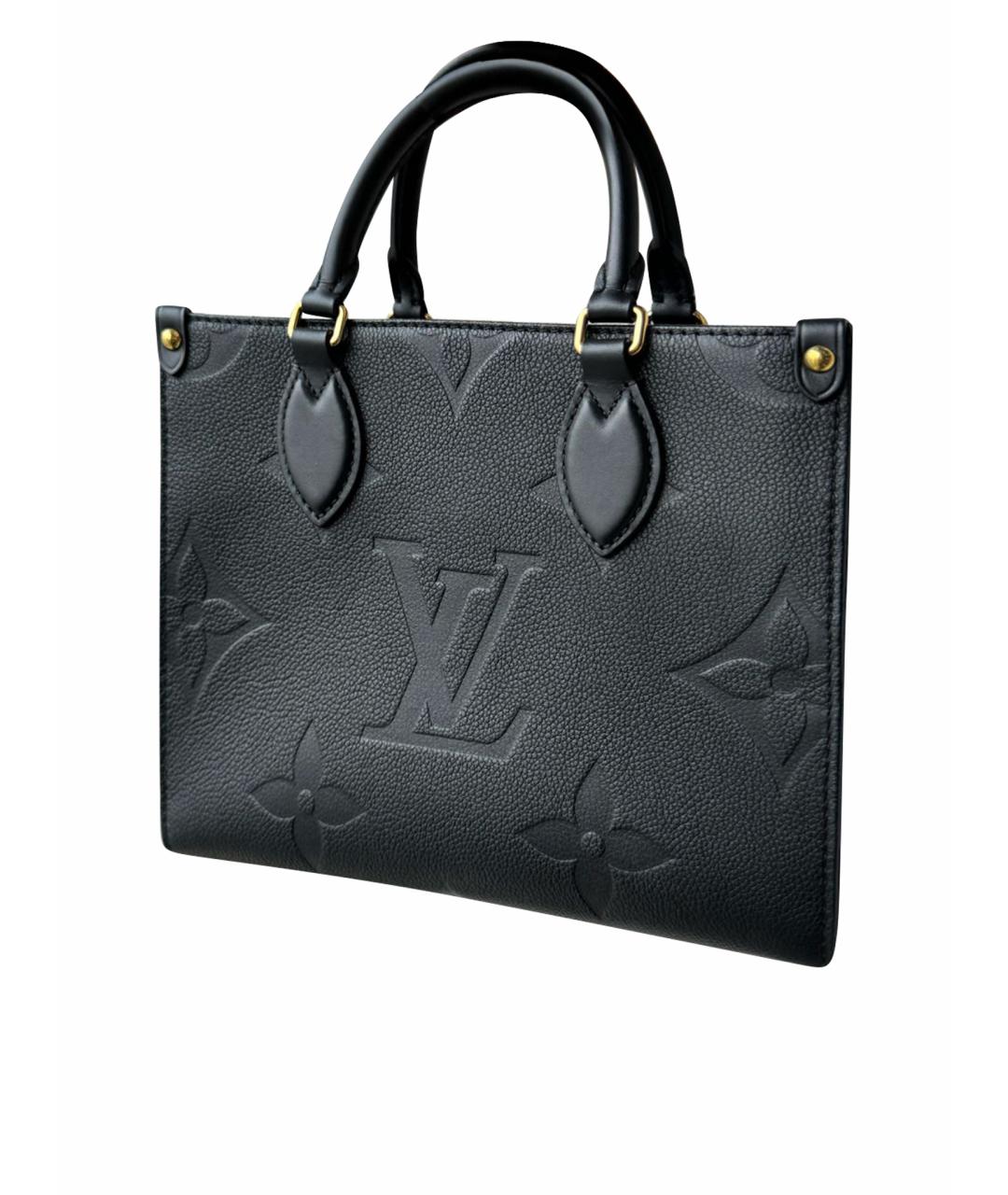 LOUIS VUITTON Черная кожаная сумка тоут, фото 1