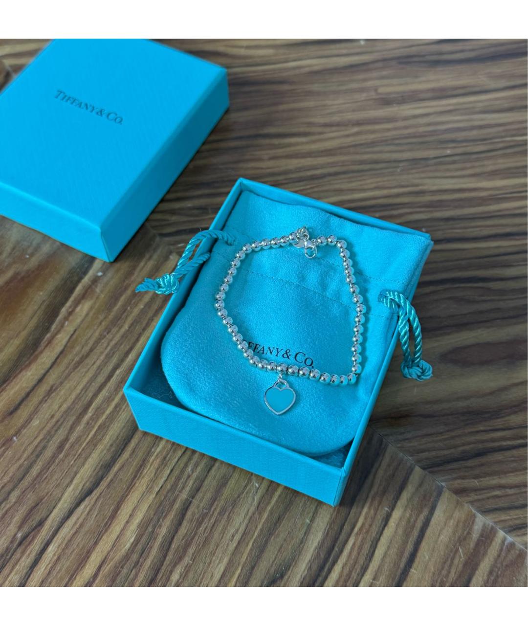 TIFFANY&CO Серебрянный рубиновый браслет, фото 5