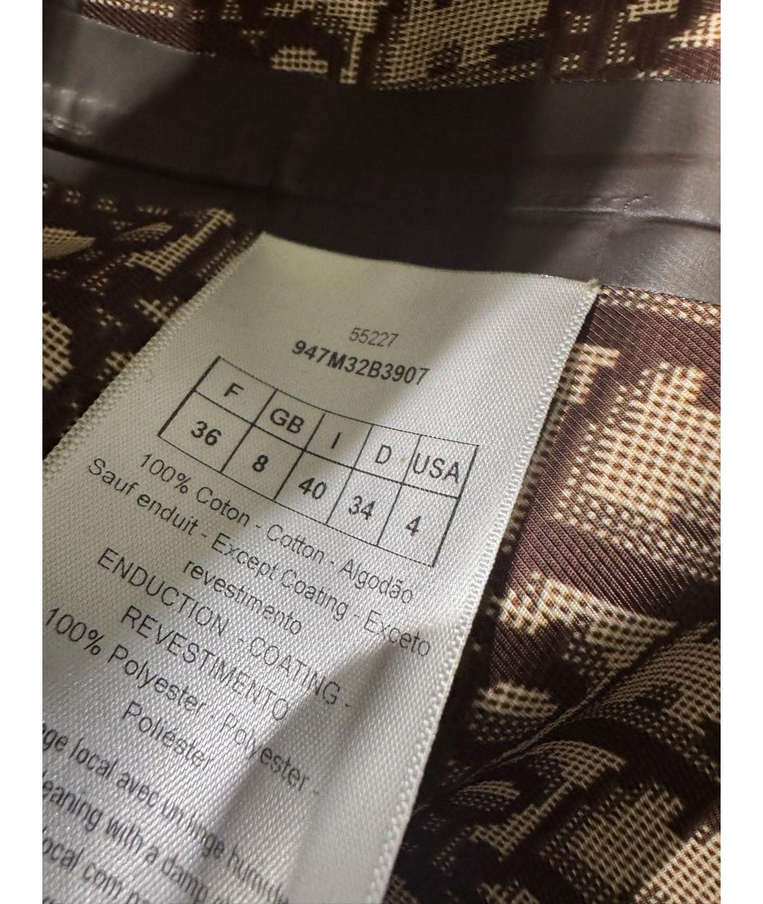 CHRISTIAN DIOR Бежевый полиэстеровый тренч/плащ, фото 8