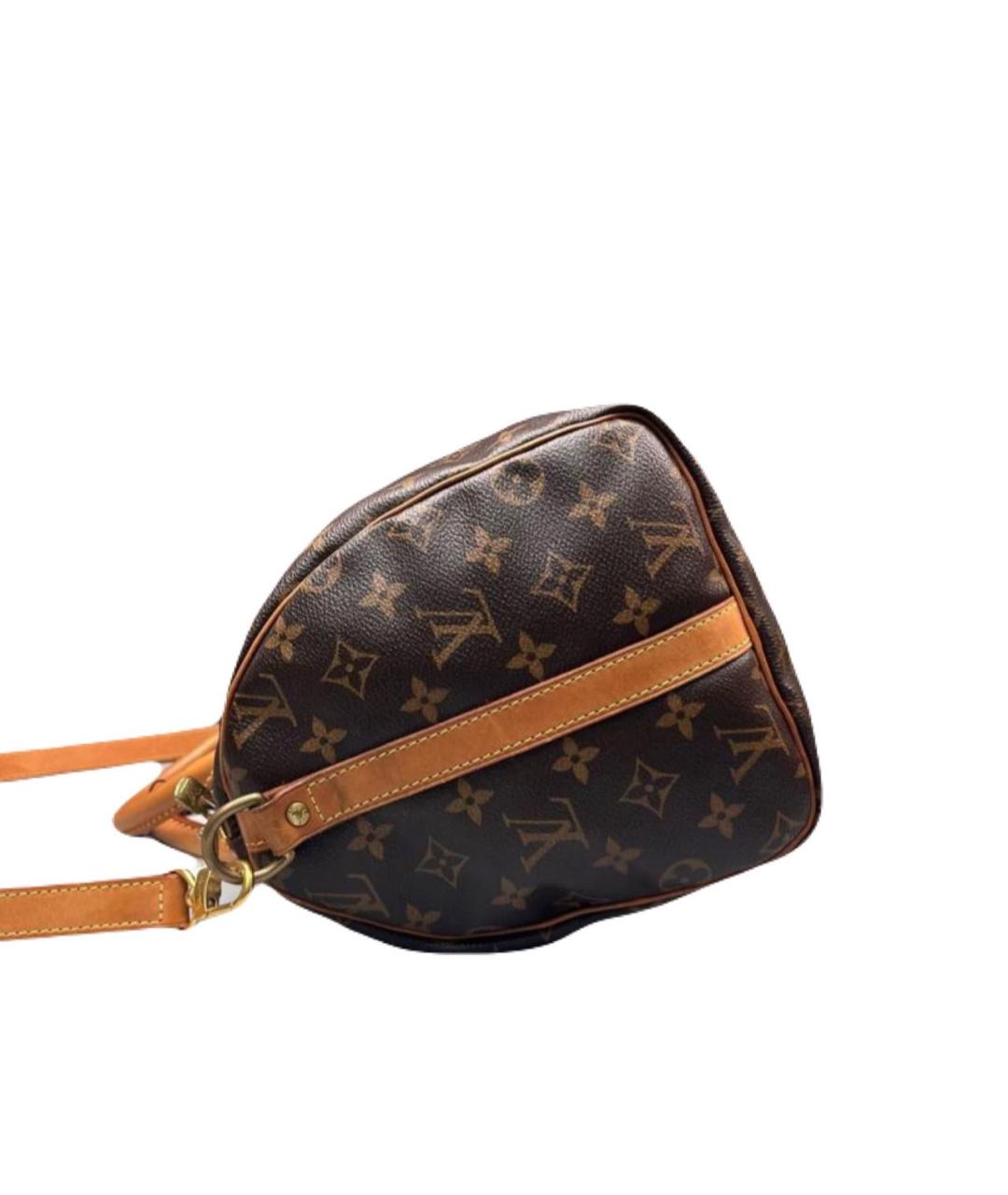 LOUIS VUITTON Коричневая кожаная сумка с короткими ручками, фото 4