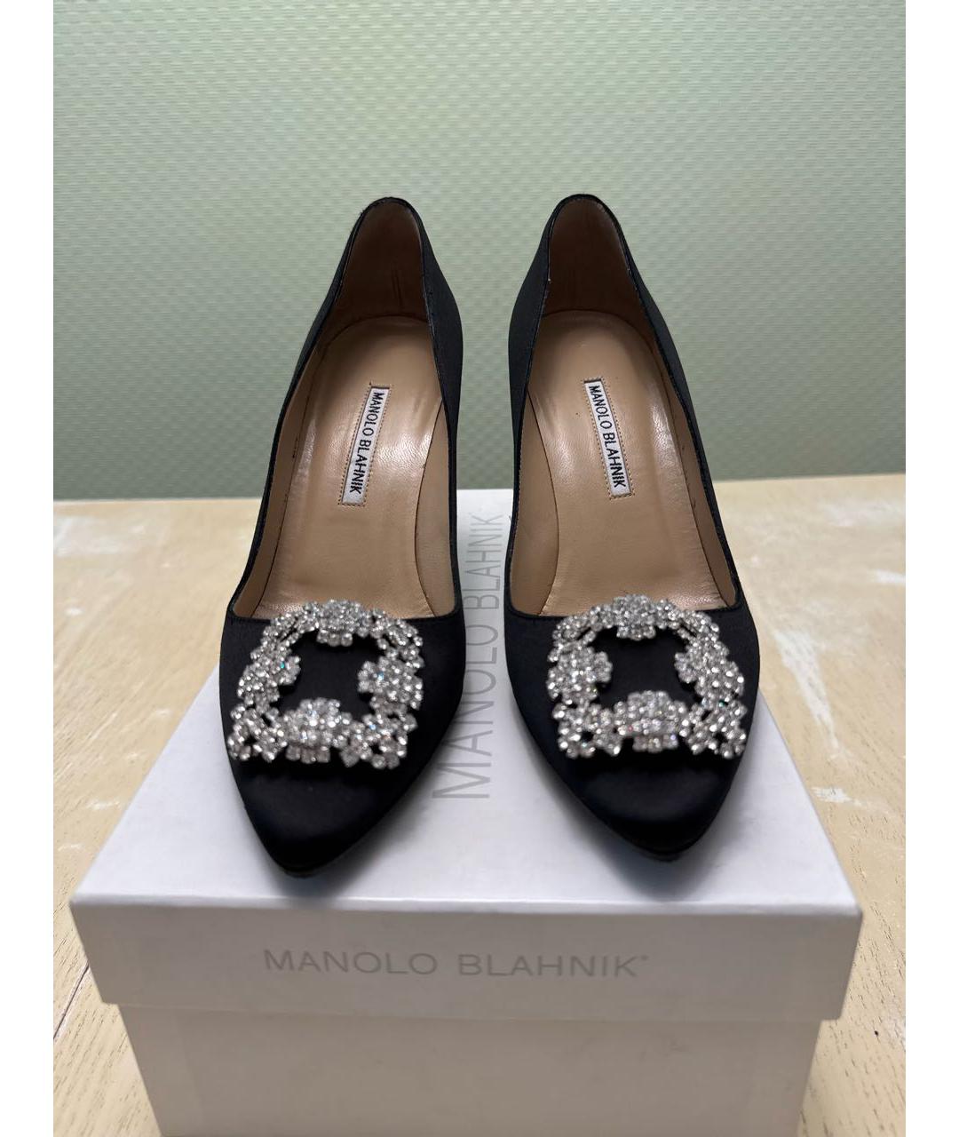 MANOLO BLAHNIK Черные текстильные туфли, фото 2