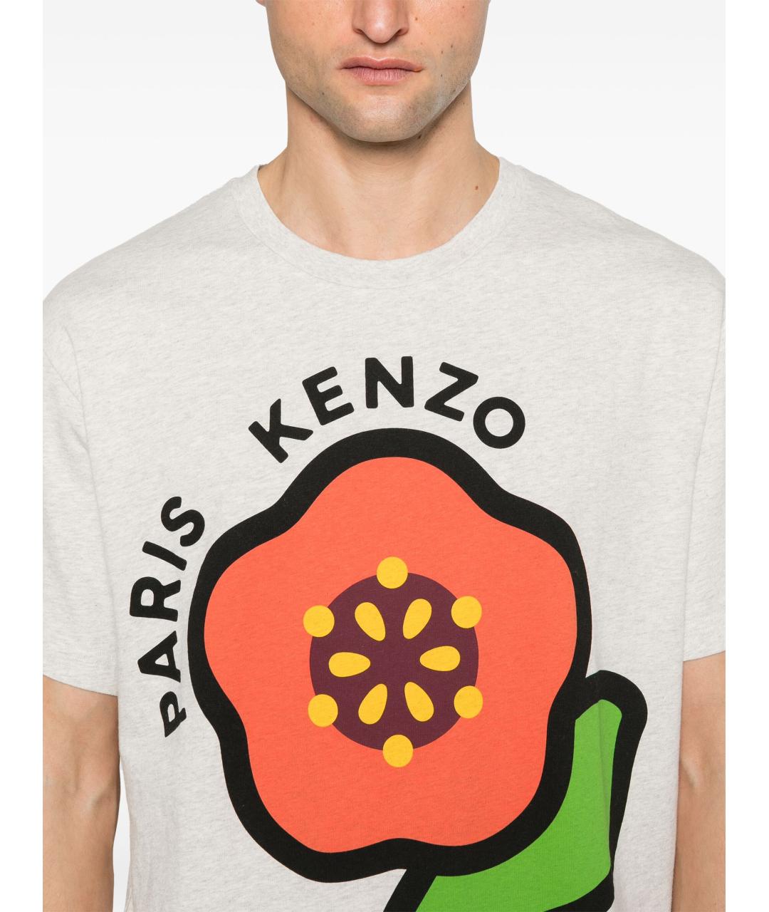 KENZO Белая хлопковая футболка, фото 4