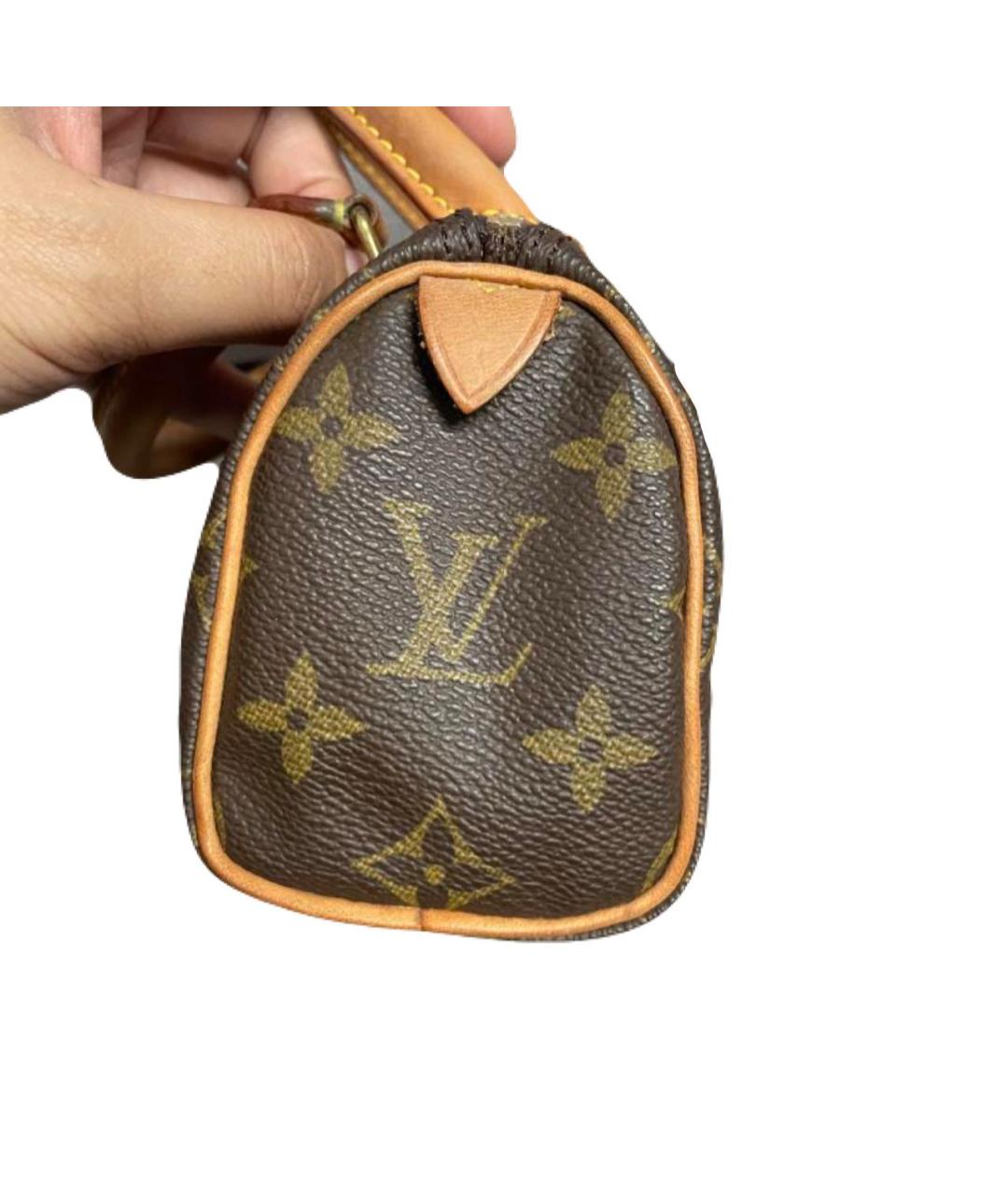 LOUIS VUITTON Коричневая кожаная сумка с короткими ручками, фото 2