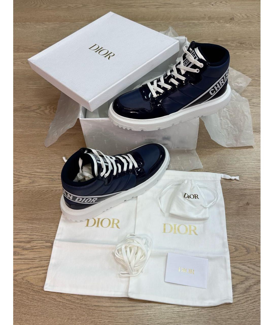 CHRISTIAN DIOR Темно-синие текстильные кроссовки, фото 5