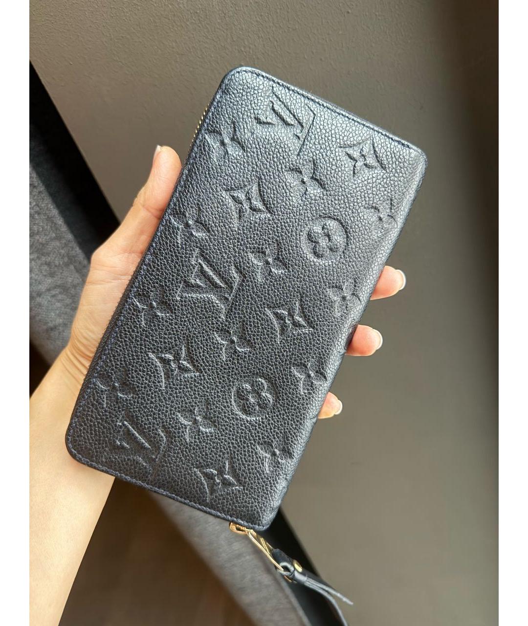 LOUIS VUITTON Черный кожаный кошелек, фото 4