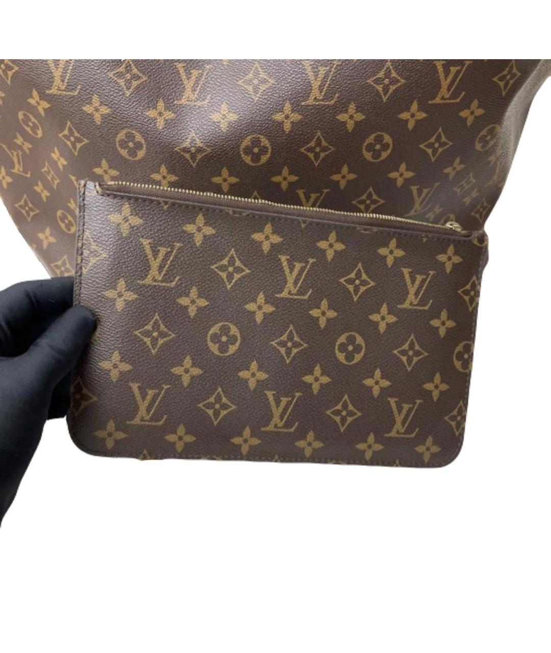 LOUIS VUITTON Коричневая кожаная сумка через плечо, фото 4