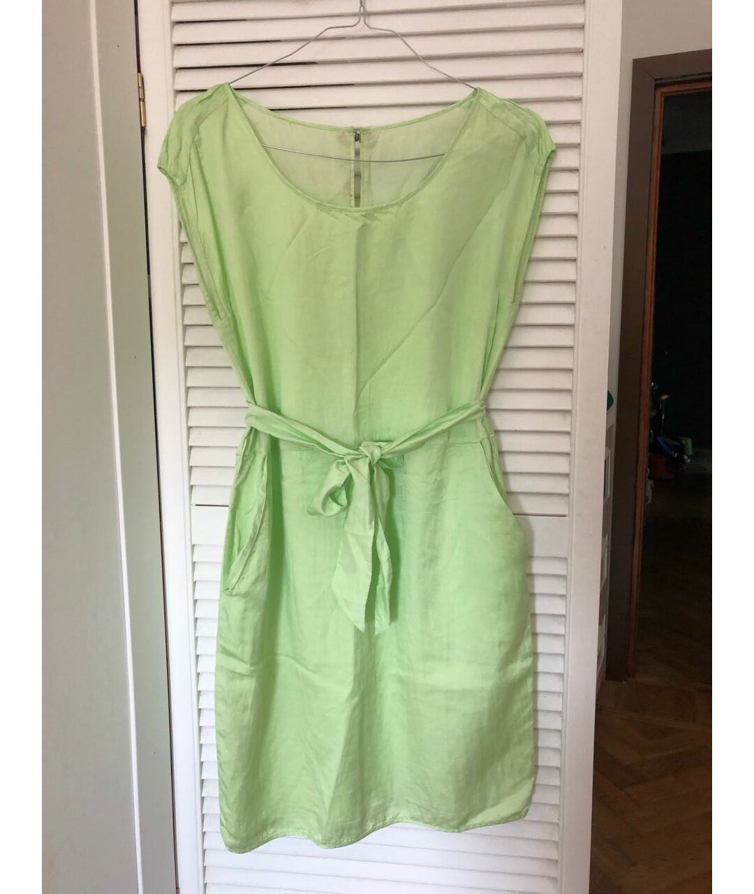 HUGO BOSS Зеленые шелковое повседневное платье, фото 7
