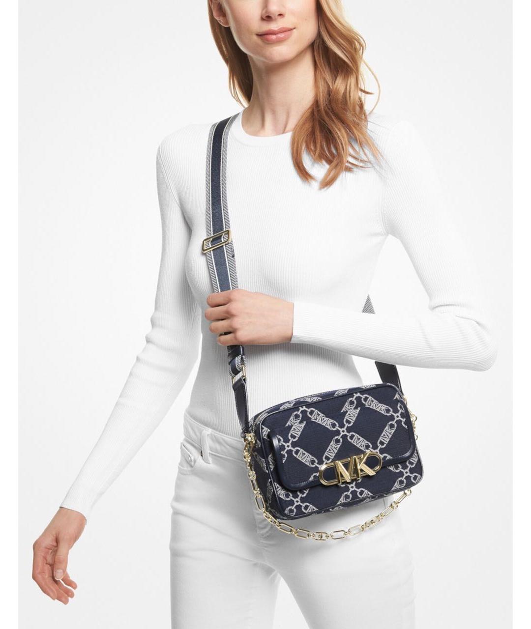 MICHAEL KORS Синяя жаккардовая сумка через плечо, фото 8