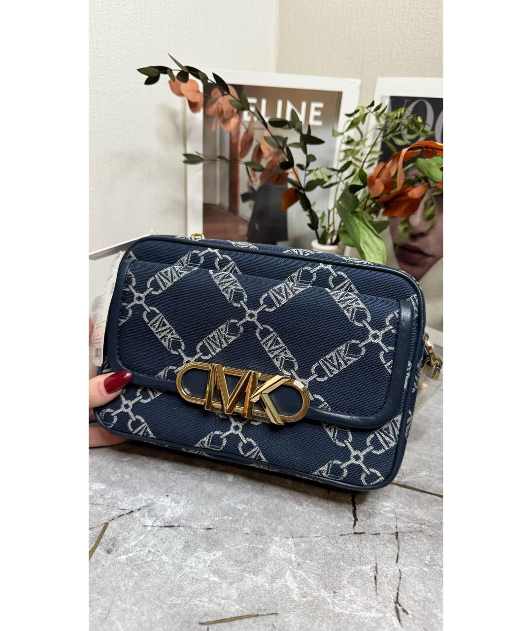 MICHAEL KORS Синяя жаккардовая сумка через плечо, фото 4