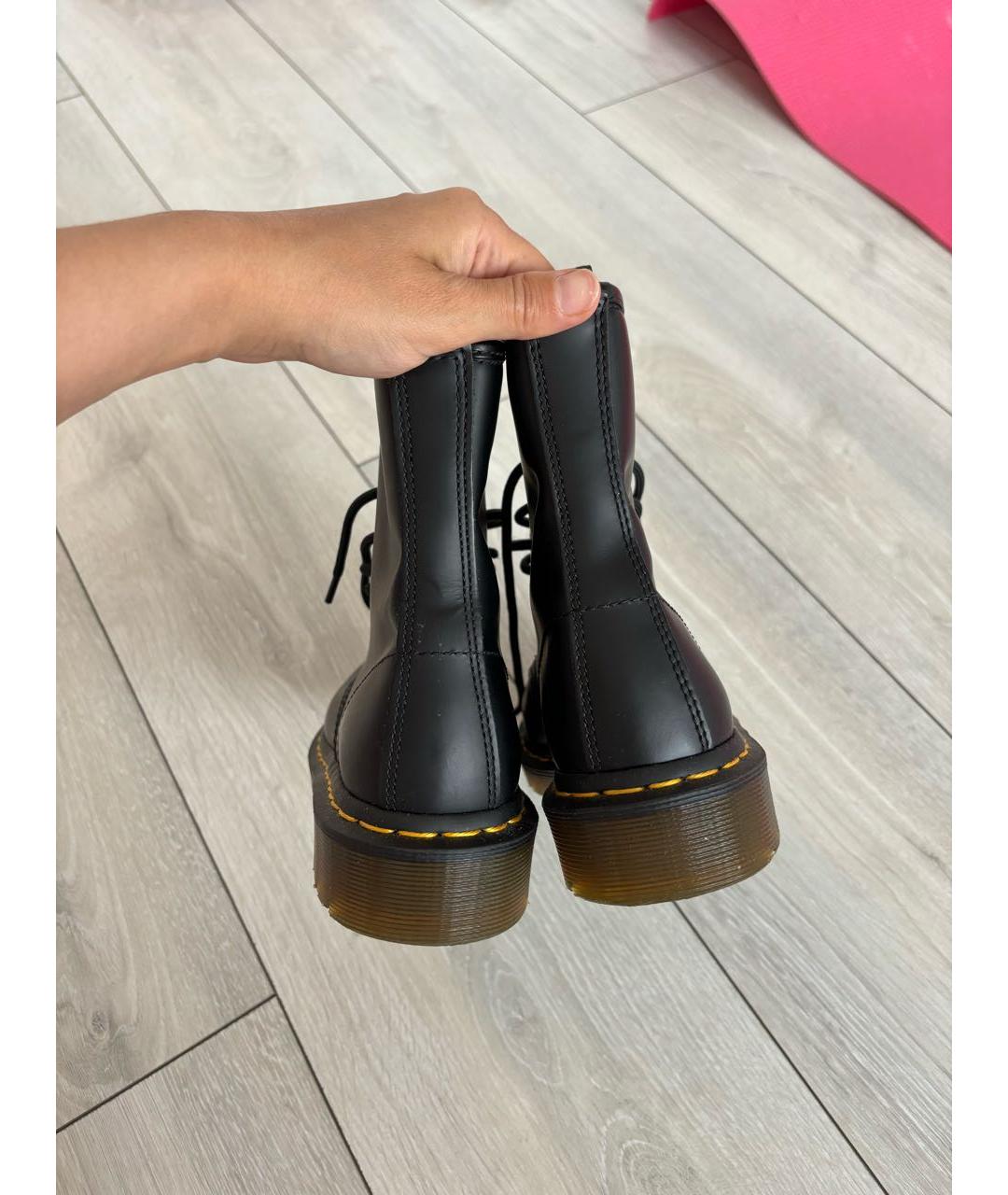 DR. MARTENS Черные кожаные ботинки, фото 5