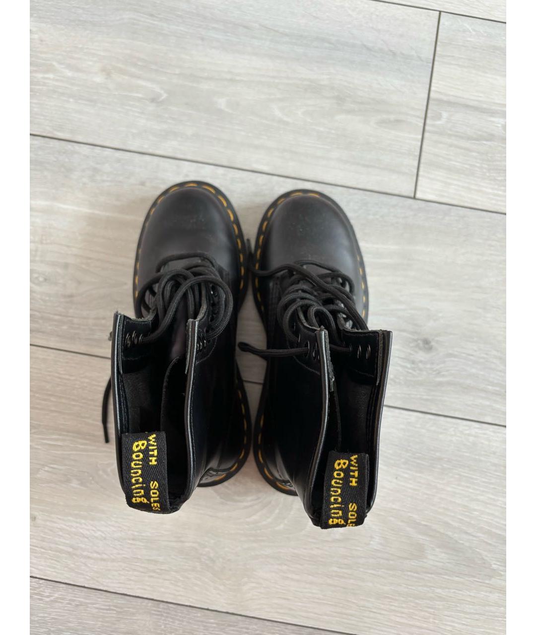 DR. MARTENS Черные кожаные ботинки, фото 4