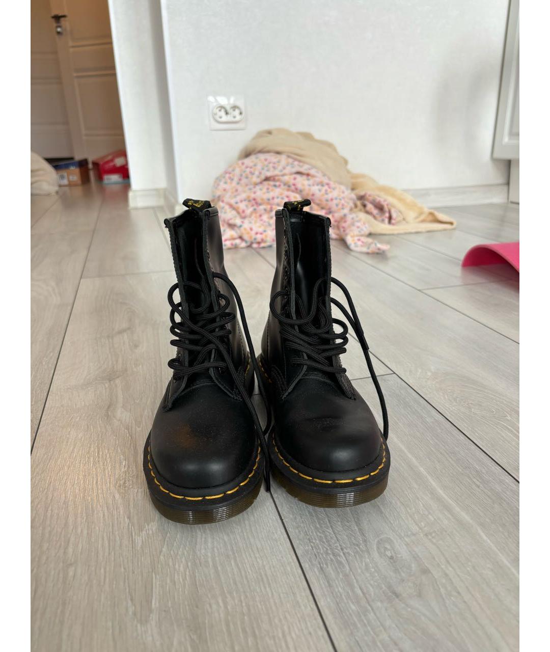 DR. MARTENS Черные кожаные ботинки, фото 3