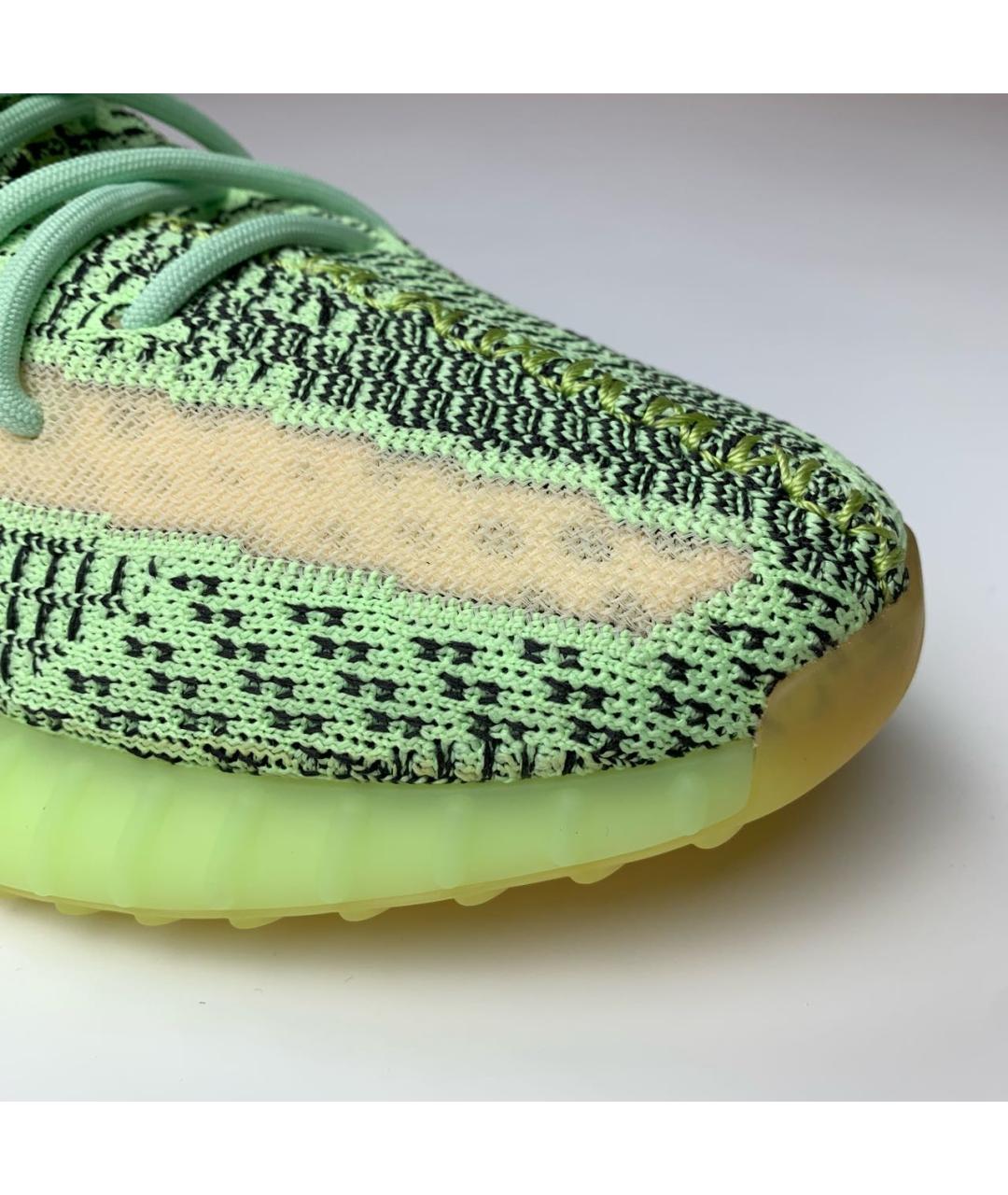 ADIDAS YEEZY Салатовые текстильные низкие кроссовки / кеды, фото 4