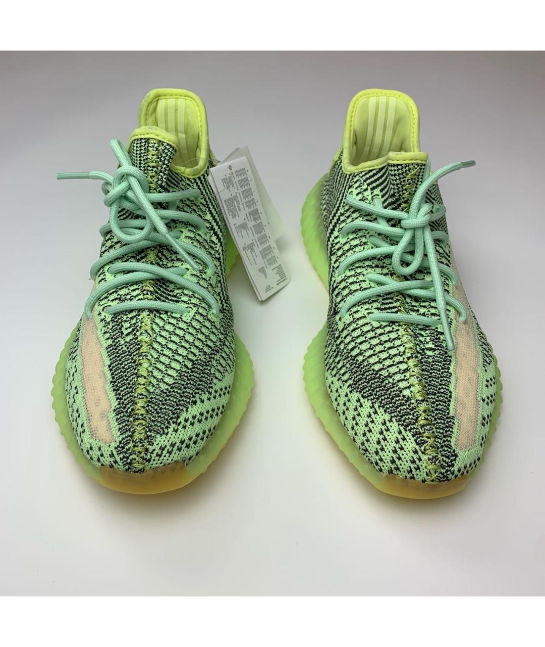 ADIDAS YEEZY Салатовые текстильные низкие кроссовки / кеды, фото 3