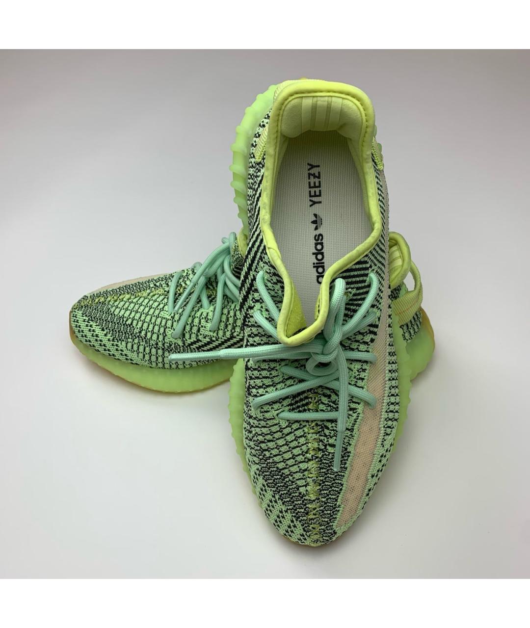 ADIDAS YEEZY Салатовые текстильные низкие кроссовки / кеды, фото 8