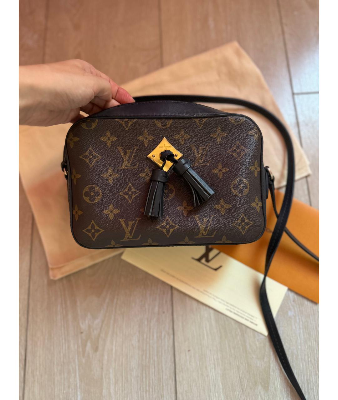 LOUIS VUITTON Коричневая кожаная сумка через плечо, фото 5