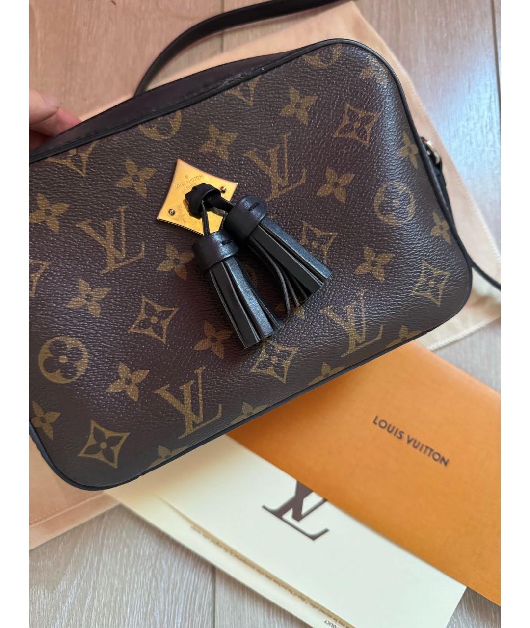 LOUIS VUITTON Коричневая кожаная сумка через плечо, фото 3