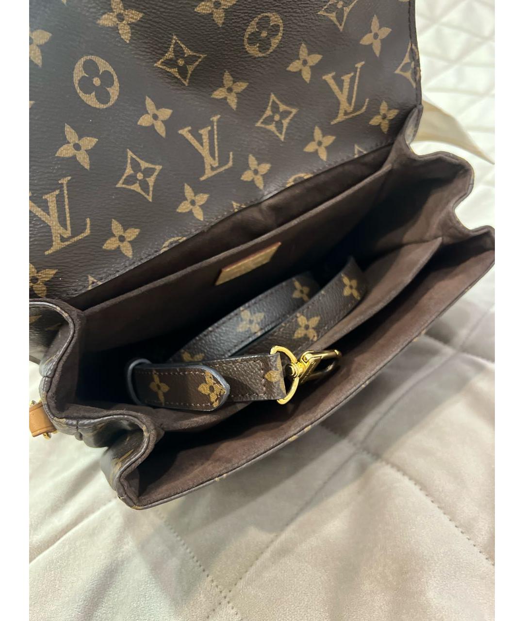 LOUIS VUITTON Коричневая сумка с короткими ручками из искусственной кожи, фото 4