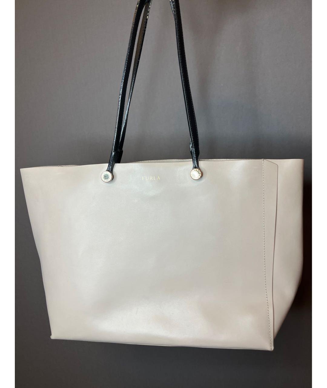 FURLA Бежевая кожаная сумка тоут, фото 2