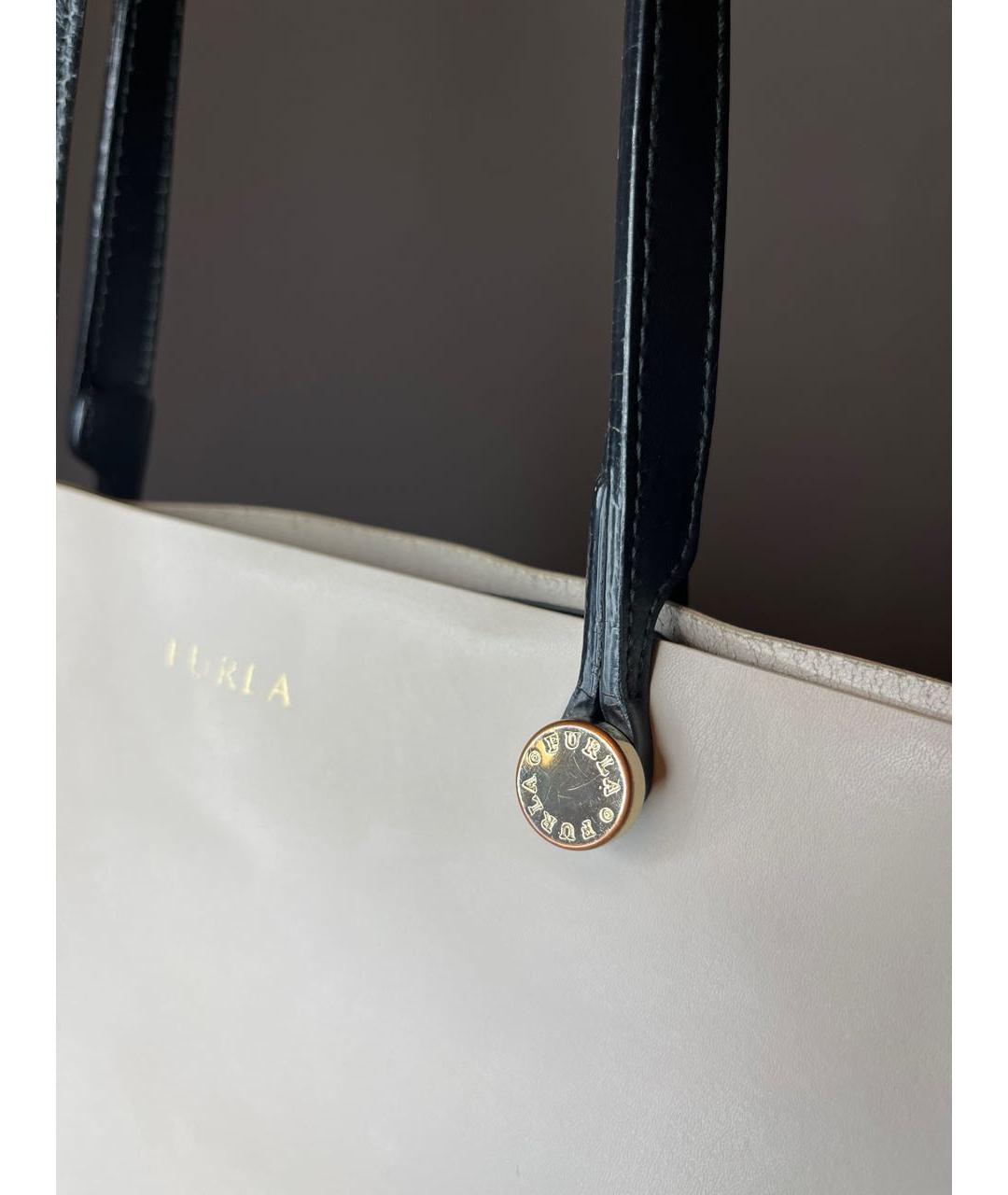 FURLA Бежевая кожаная сумка тоут, фото 5