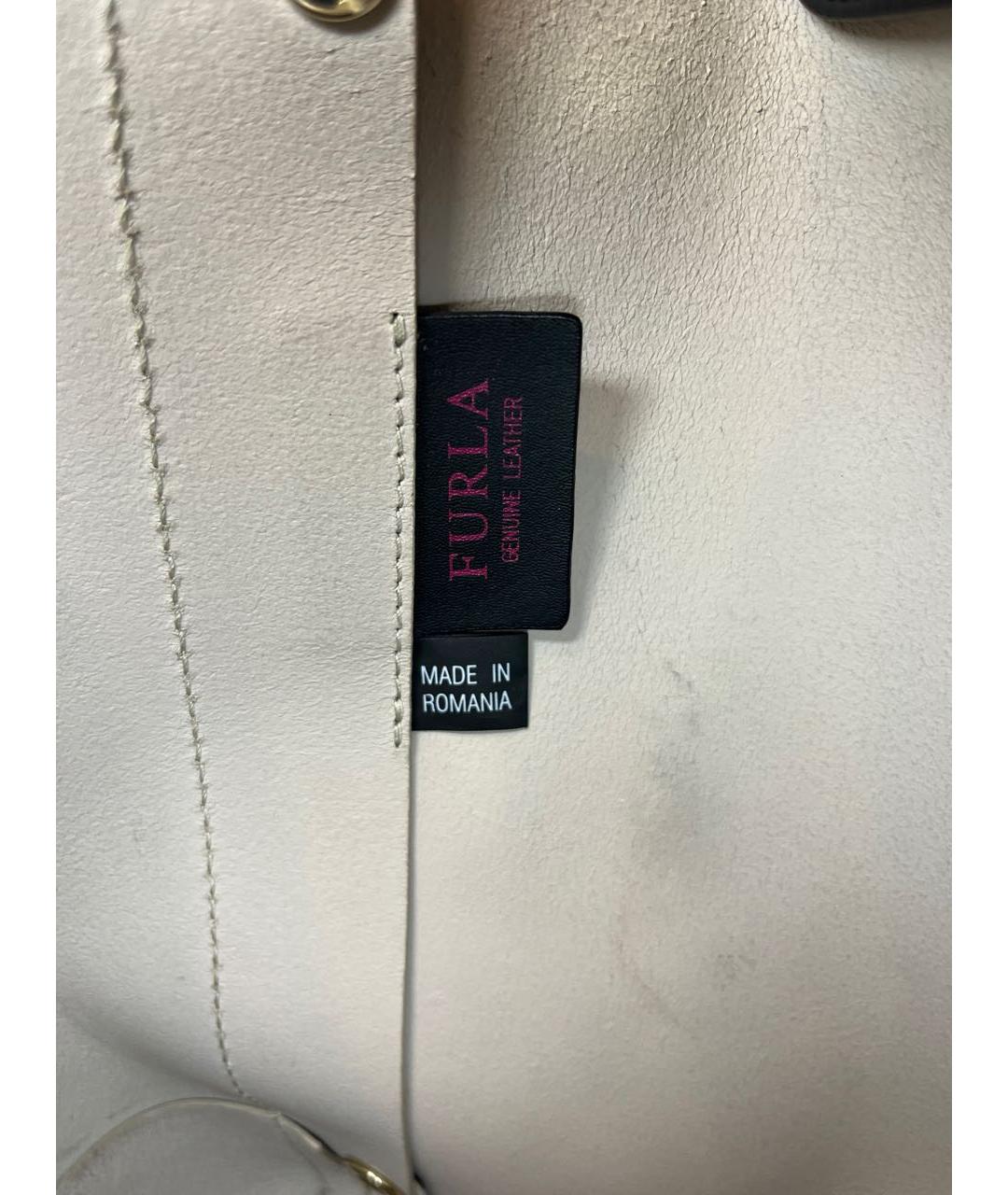 FURLA Бежевая кожаная сумка тоут, фото 7