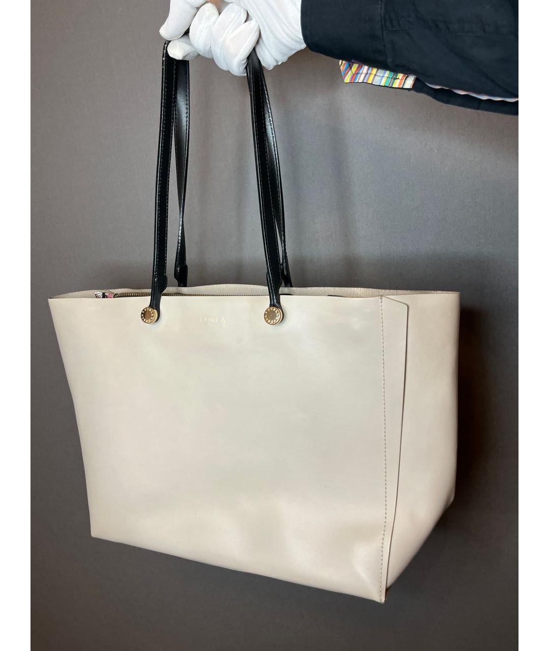 FURLA Бежевая кожаная сумка тоут, фото 3