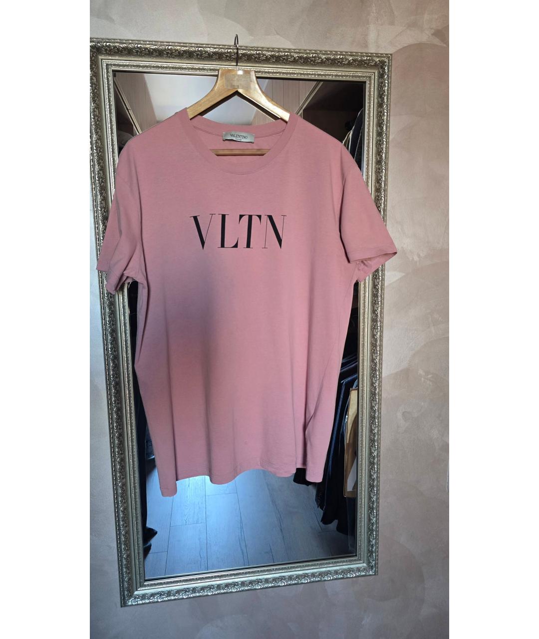 VALENTINO Розовая хлопковая футболка, фото 6