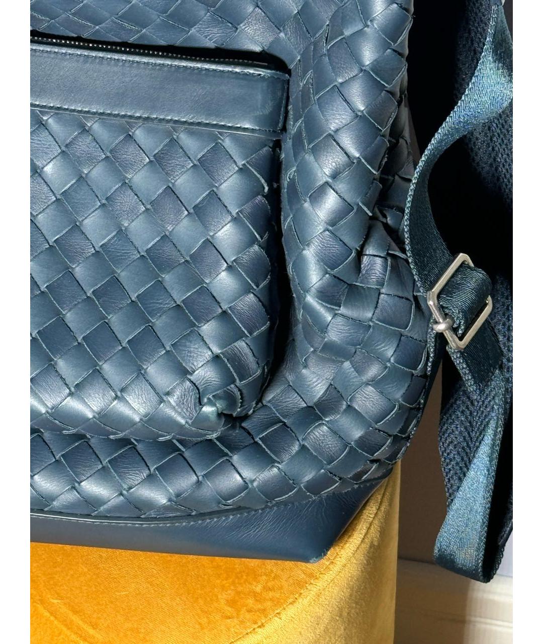 BOTTEGA VENETA Синий кожаный портфель, фото 2