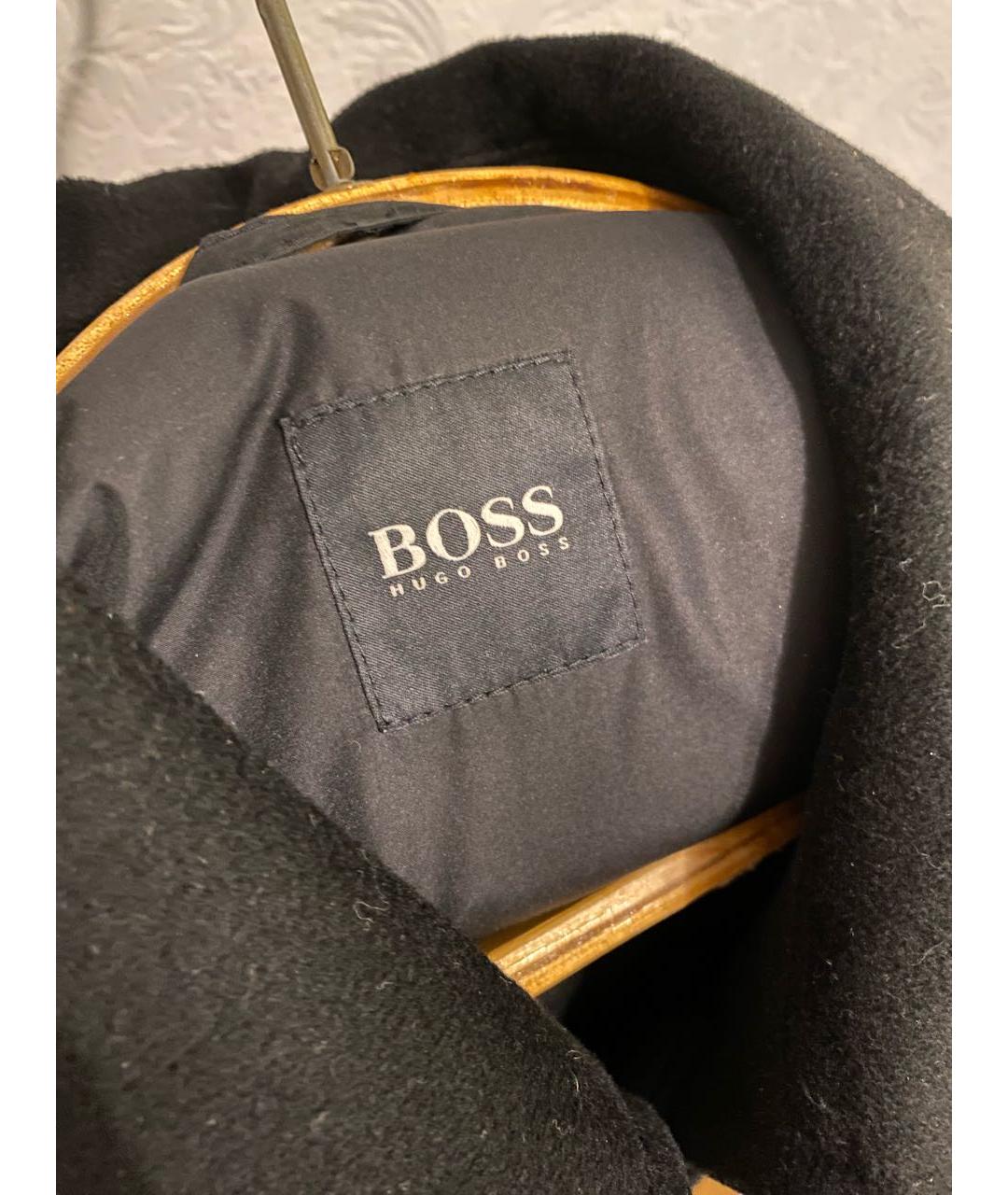 HUGO BOSS Черное шерстяное пальто, фото 4