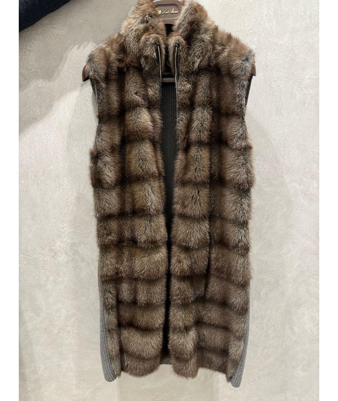 LORO PIANA Коричневая меховая шуба, фото 9