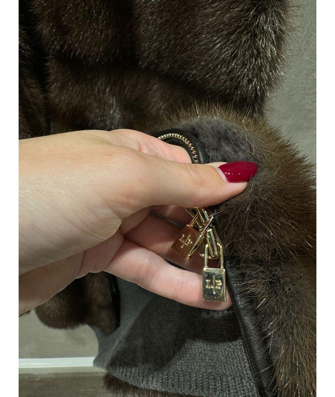 LORO PIANA Коричневая меховая шуба, фото 4