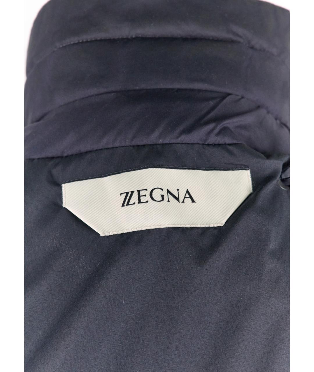 ERMENEGILDO ZEGNA Темно-синяя полиэстеровая куртка, фото 3